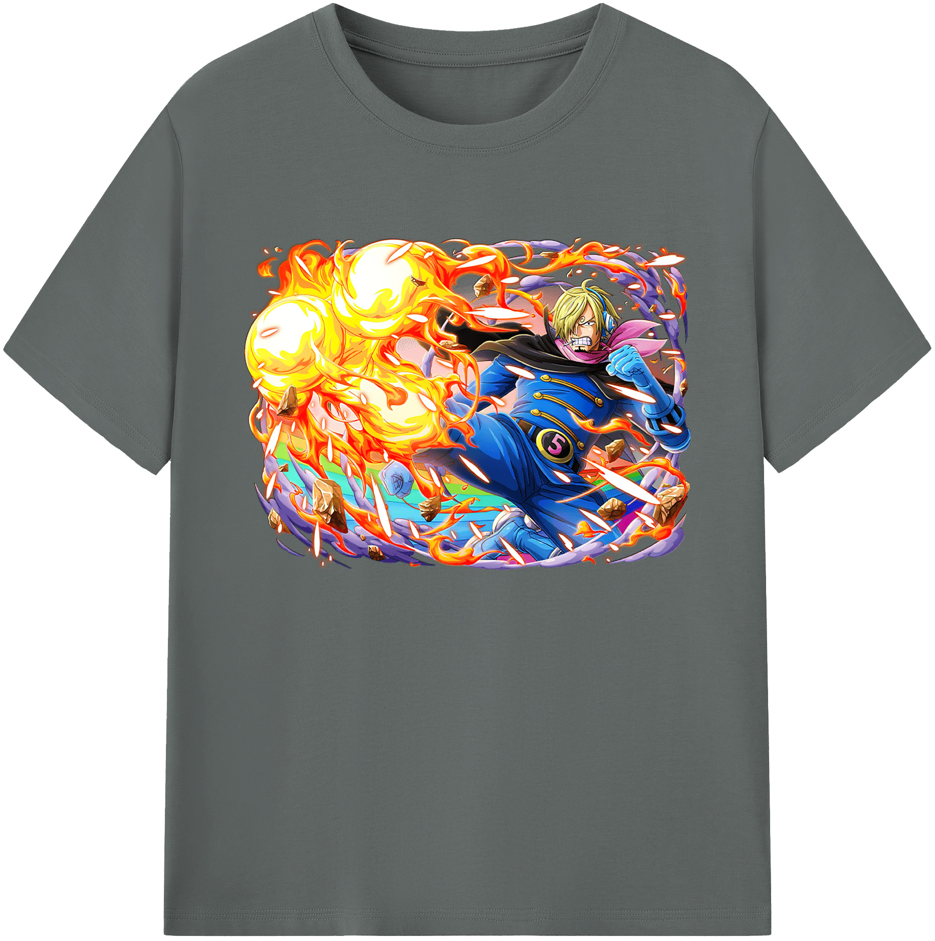 （画像用） ワンピース サンジ ONE PIECE Sanji 綿100％ メンズ半袖Tシャツ｜肌触りやわらか＆通気性